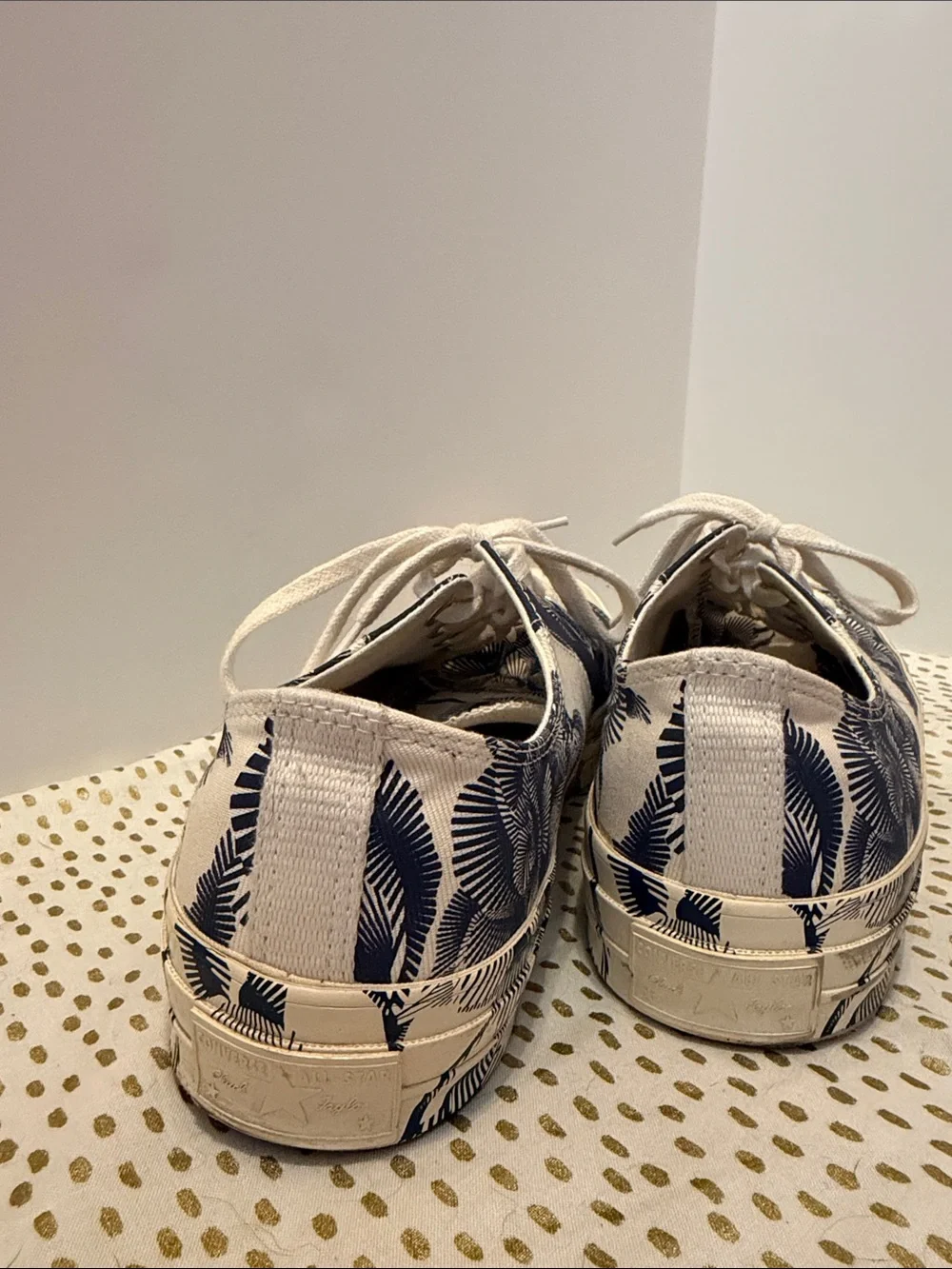 Converse Navy Blue and White Floral Low-Top Sneakers - Picture 5 of 8